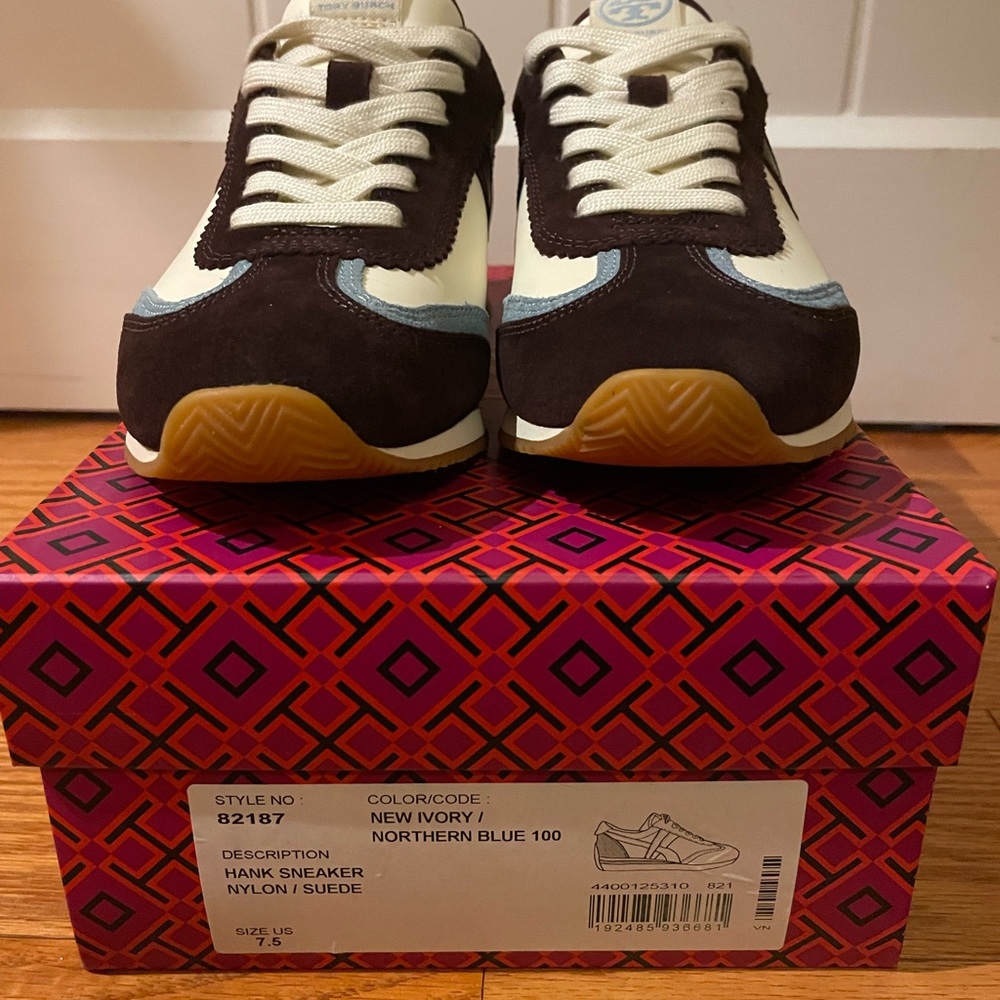 Tory Burch Women’s Sneakers - Ivory, Blue, and Brown